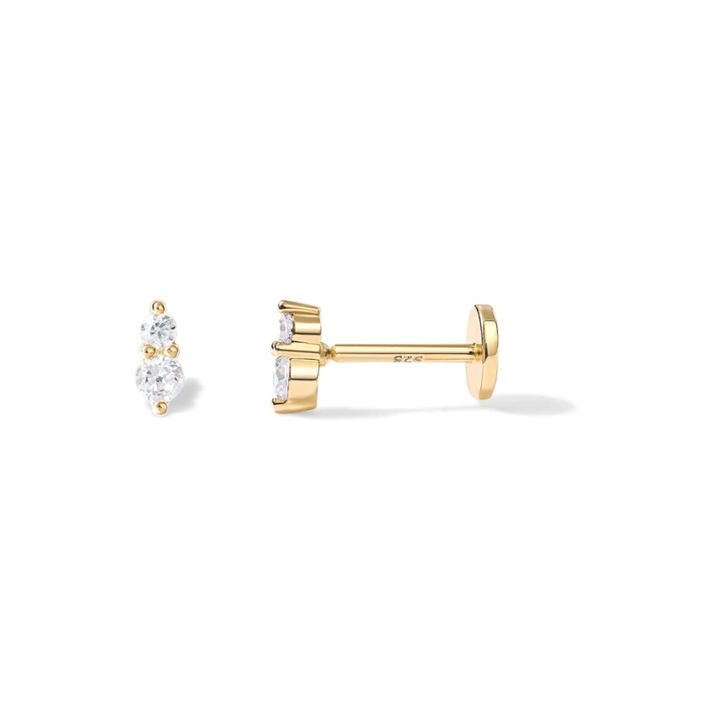 14K Gold Plated Flat Back Stud